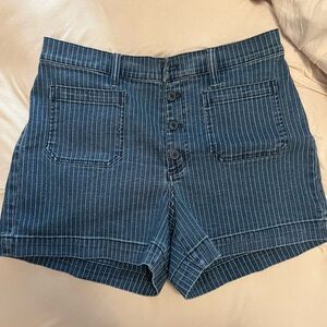 J. Crew Blue and White Jean Shorts